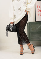 ALMA SANCHEZ Gonna midi Gapi nera da donna AS2526124RT 999 ALMA SANCHEZ 