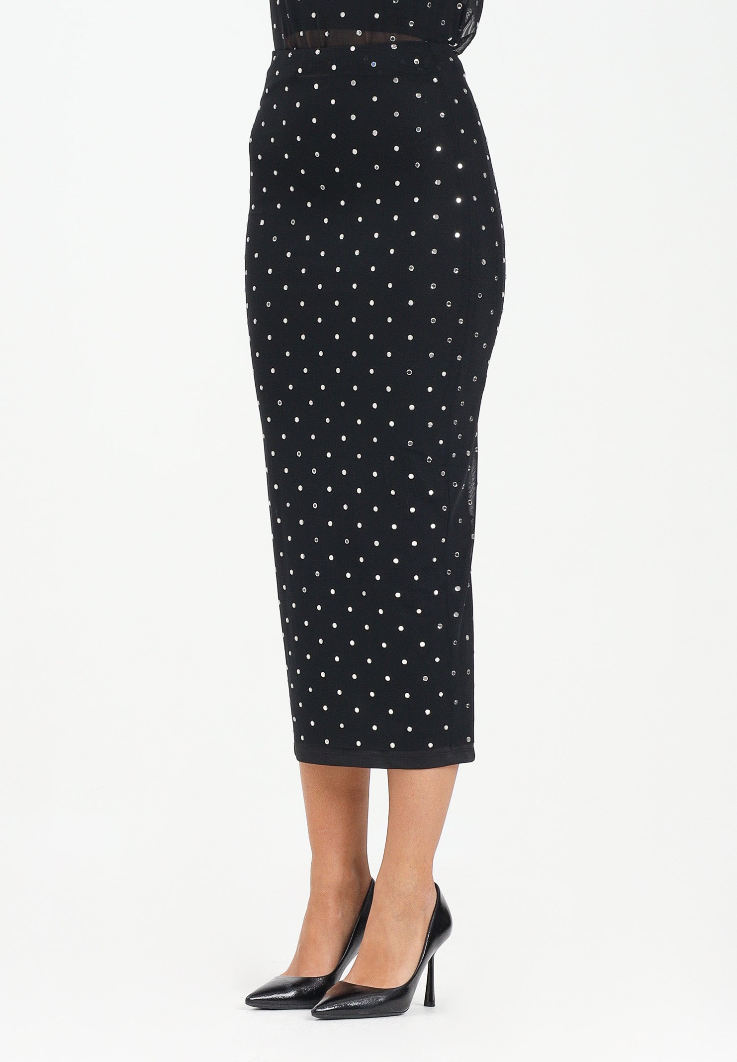 ALMA SANCHEZ Gonna midi Gapi nera da donna AS2526124RT 999 ALMA SANCHEZ 