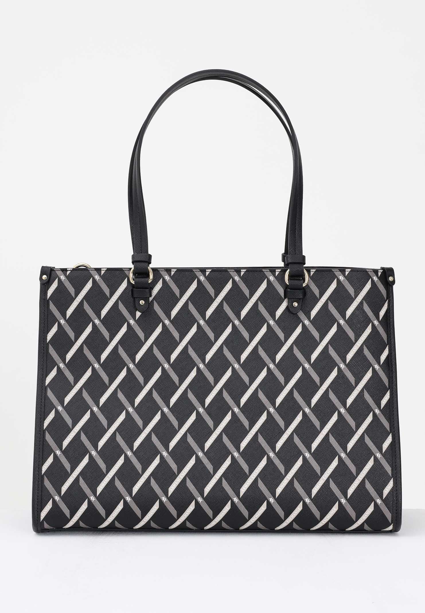 ARMANI EXCHANGE Shopper nera da donna con logo all over XW000927AF17155 MC043 ARMANI EXCHANGE 
