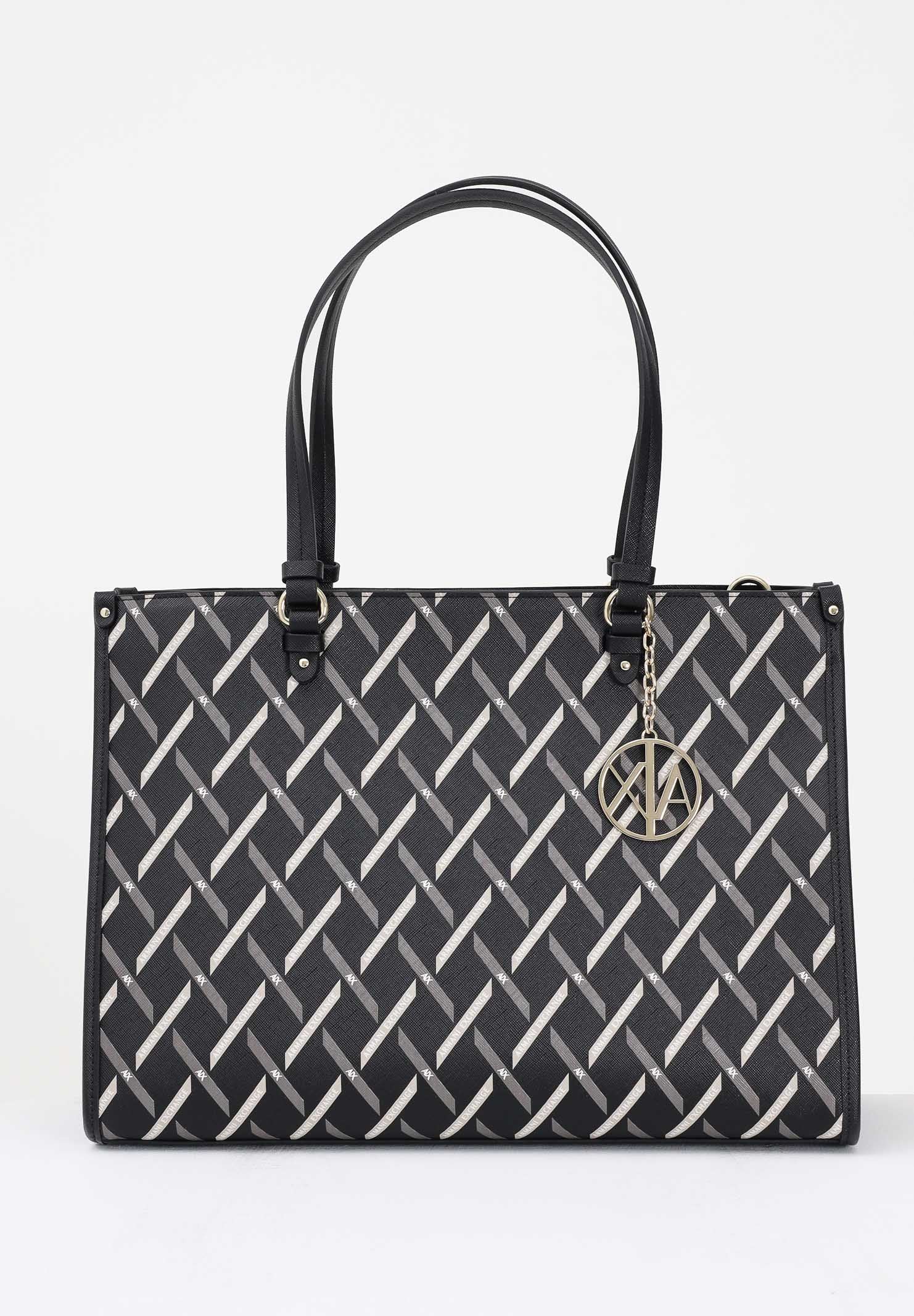 ARMANI EXCHANGE Shopper nera da donna con logo all over XW000927AF17155 MC043 ARMANI EXCHANGE 