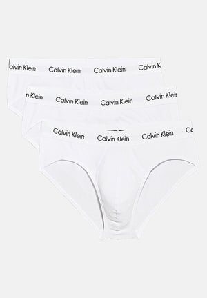 CALVIN KLEIN Set composto da tre slip bianchi da uomo con vita elastica logata 000NB3962A 100 CALVIN KLEIN 