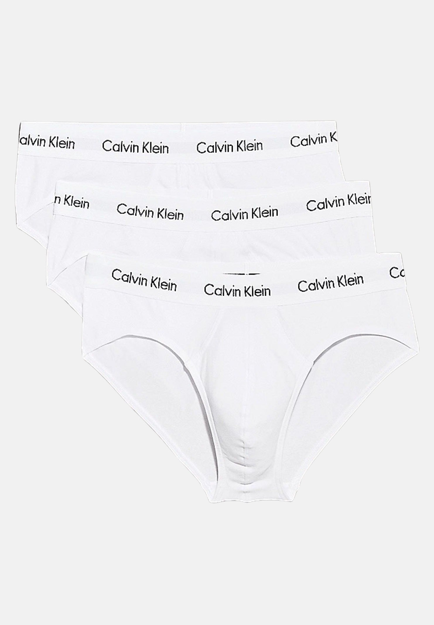 CALVIN KLEIN Set composto da tre slip bianchi da uomo con vita elastica logata 000NB3962A 100 CALVIN KLEIN 