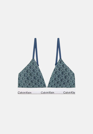 CALVIN KLEIN Bralette verde acqua da donna caratterizzato da stampa monogramma "CK" LV00QF8498 2QD CALVIN KLEIN 