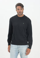 CALVIN KLEIN JEANS Maglioncino girocollo nero da uomo con ricamo CK LV04RC309GUB1 . CALVIN KLEIN JEANS 