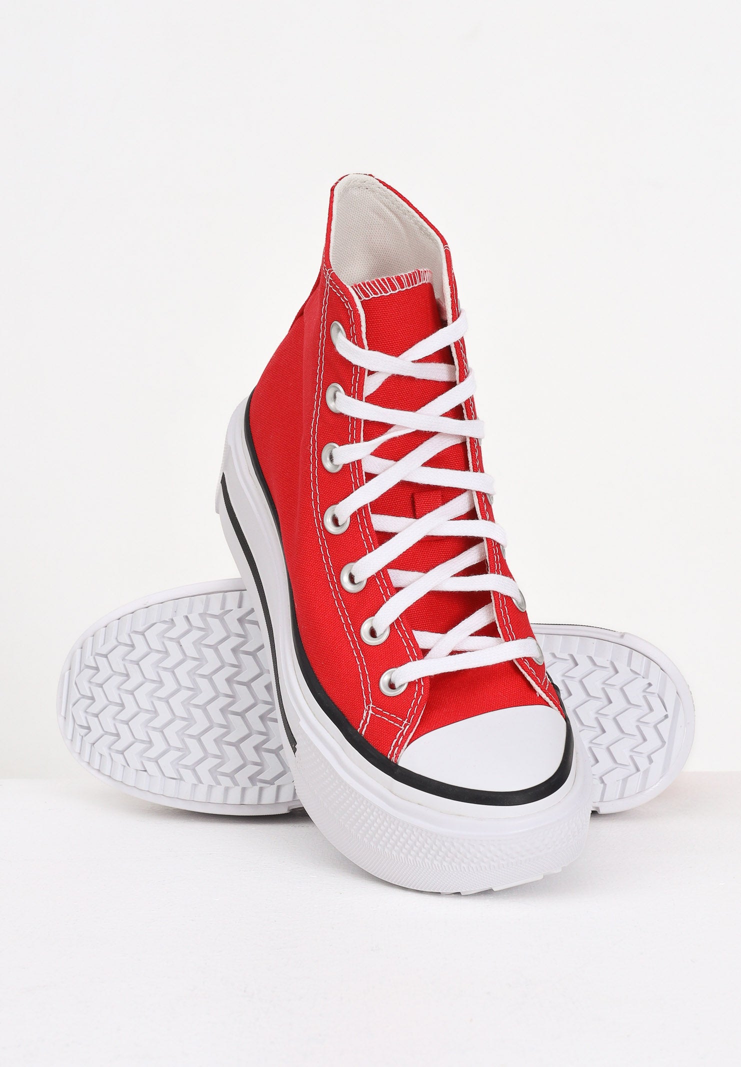 CONVERSE Sneakers Chuck Taylor All Star Lift Double Stack Platform rosse da donna A15542C . CONVERSE 