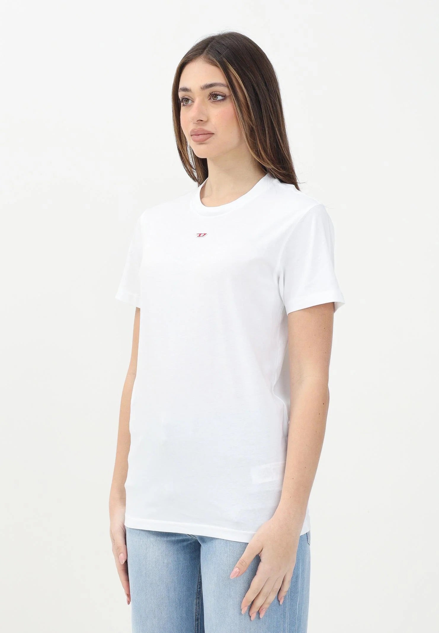 DIESEL T-shirt a manica corta Tdiegord bianca per donna, ragazzi e bambini J022370GRAI K100 DIESEL 