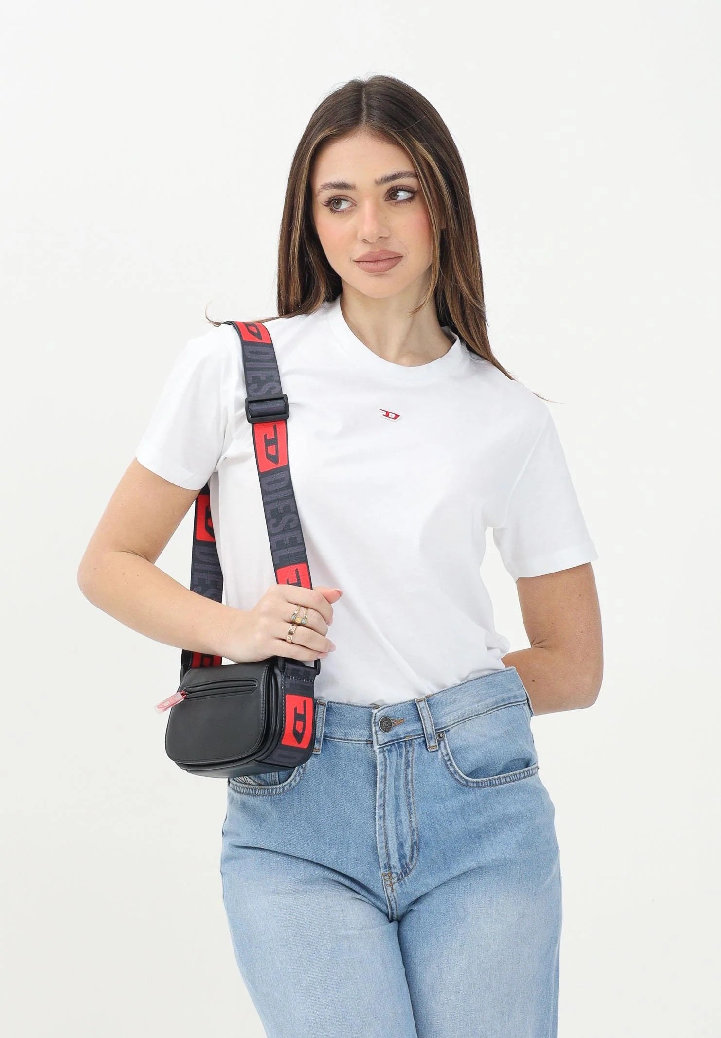 DIESEL T-shirt a manica corta Tdiegord bianca per donna, ragazzi e bambini J022370GRAI K100 DIESEL 