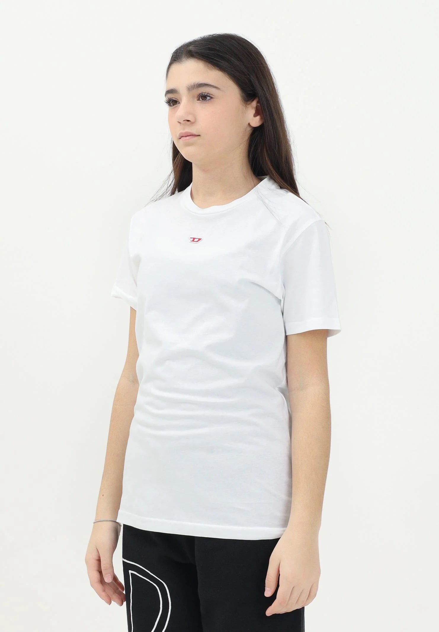 DIESEL T-shirt a manica corta Tdiegord bianca per donna, ragazzi e bambini J022370GRAI K100 DIESEL 