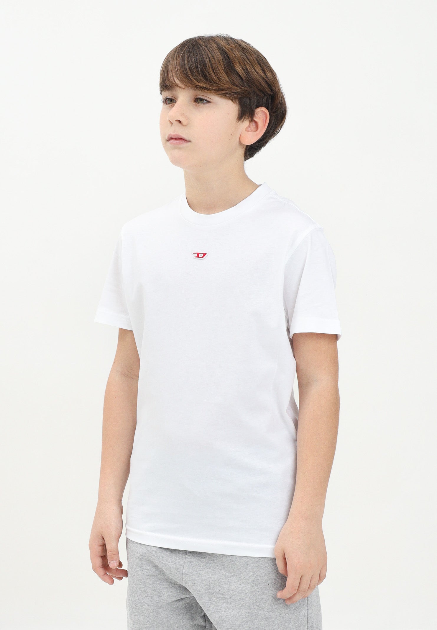 DIESEL T-shirt a manica corta Tdiegord bianca per donna, ragazzi e bambini J022370GRAI K100 DIESEL 