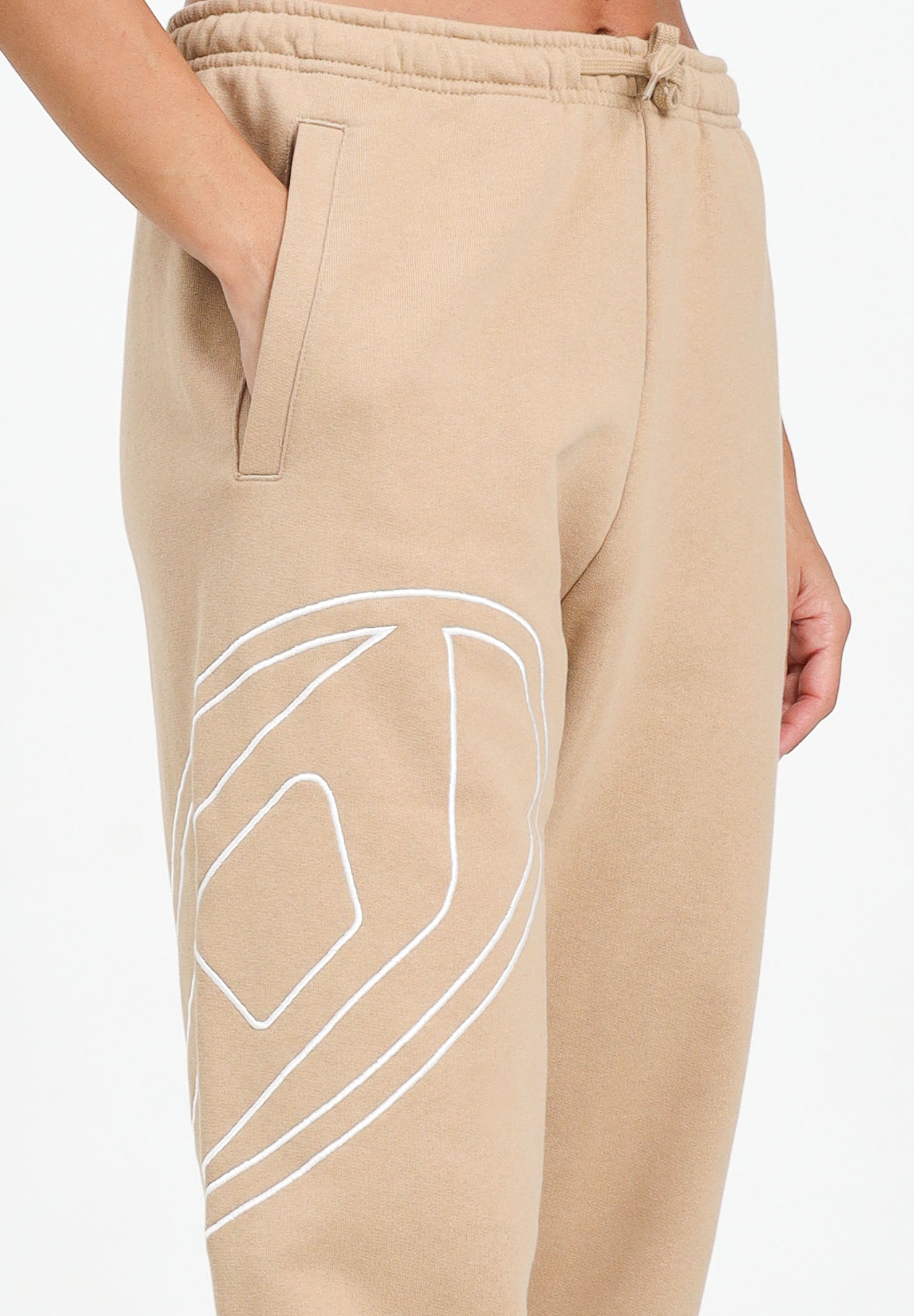 DIESEL Pantalone sportivo beige per donna, ragazzi e bambini con maxi logo Oval D J022720GYCJ K726 DIESEL 