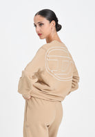 DIESEL Felpa girocollo beige per donna, ragazzi e bambini con maxi ricamo Oval D J022740GYCJ K726 DIESEL 