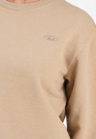 DIESEL Felpa girocollo beige per donna, ragazzi e bambini con maxi ricamo Oval D J022740GYCJ K726 DIESEL 