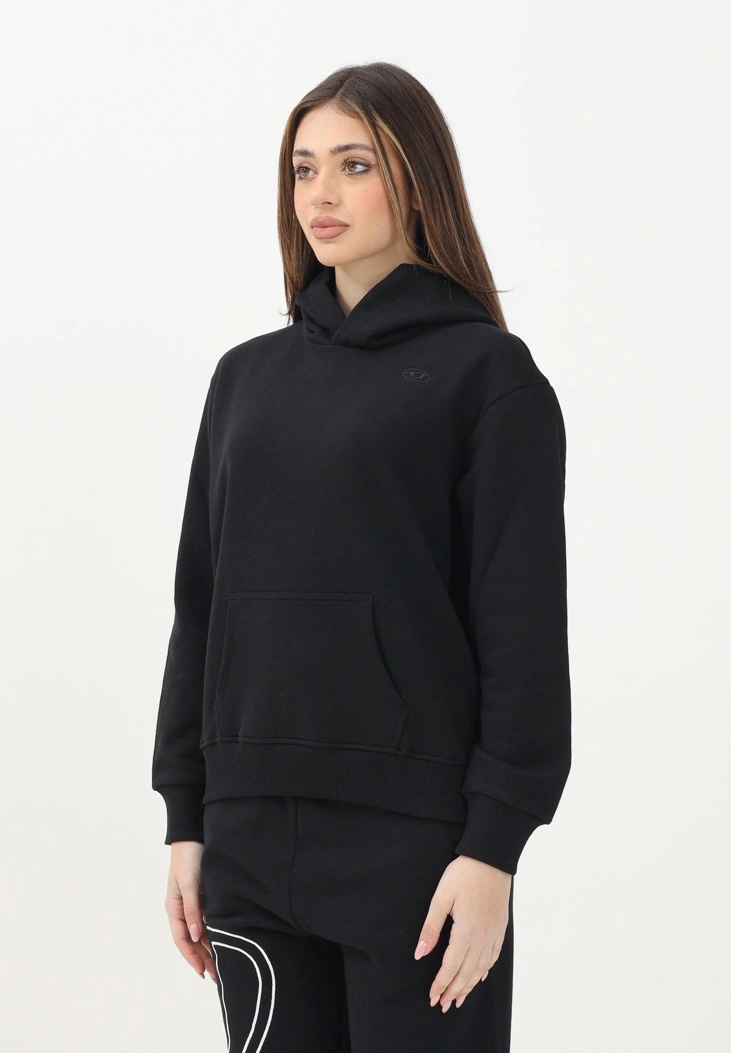 DIESEL Felpa con cappuccio Smacshoodmegovald nera per donna, ragazzi e bambini J022750GYCJ K900 DIESEL 
