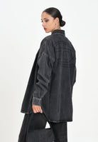 DIESEL Camicia a manica lunga in denim nero per donna, ragazzi e bambini con maxi logo Oval D J02307KXBPT K02 DIESEL 