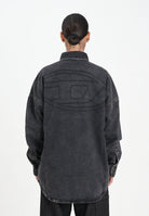 DIESEL Camicia a manica lunga in denim nero per donna, ragazzi e bambini con maxi logo Oval D J02307KXBPT K02 DIESEL 