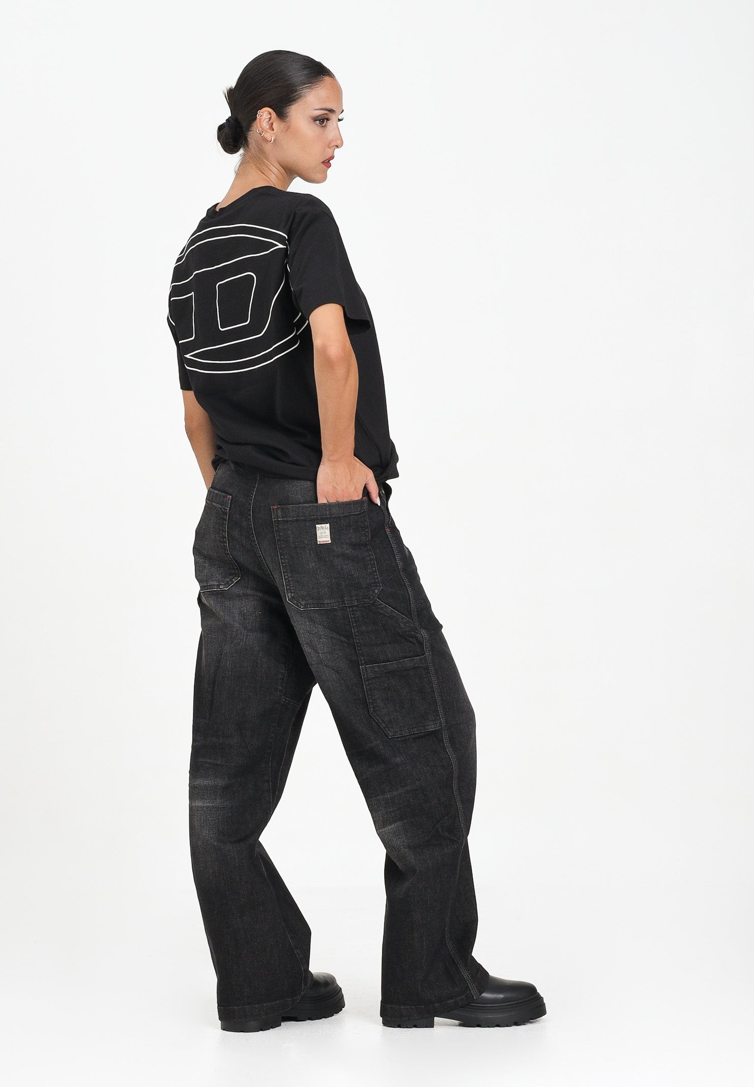 DIESEL Jeans D-Bart in denim nero per donna, ragazzi e bambini J02361KXBQQ K02 DIESEL 