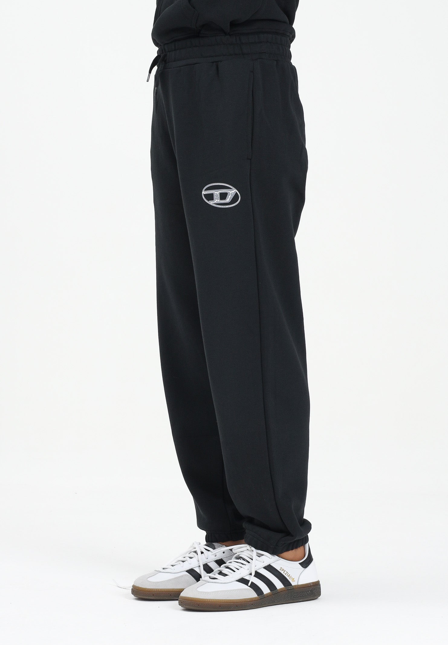 DIESEL Pantalone sportivo nero per donna, ragazzi e bambini con marchio Oval D J02457KYAQK K900 DIESEL 
