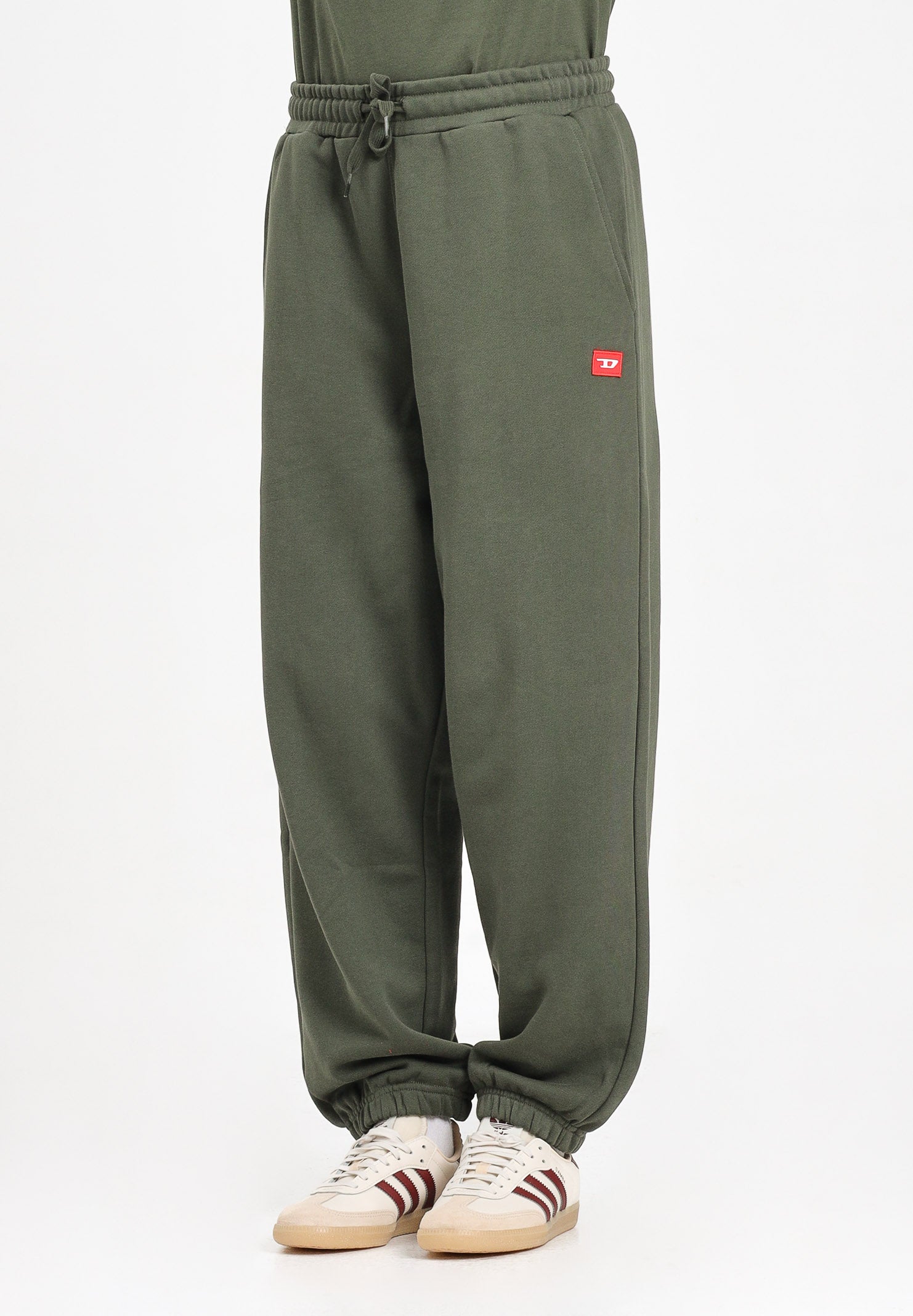 DIESEL Pantalone sportivo verde militare per donna, ragazzi e bambini con logo J024610GEAD K513 DIESEL 
