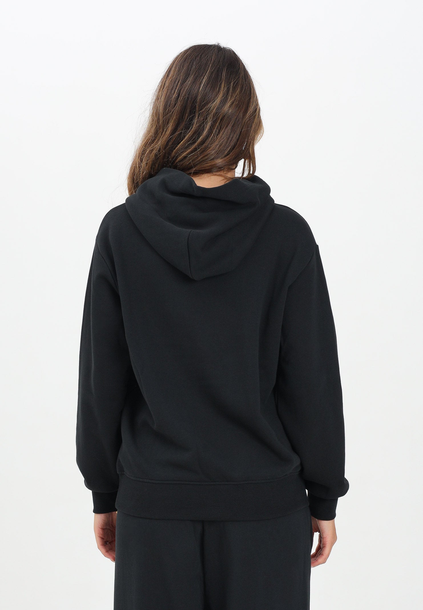 DIESEL Felpa con cappuccio nera per donna, ragazzi e bambini con maxi logo Oval D J02487KYAQK K900 DIESEL 