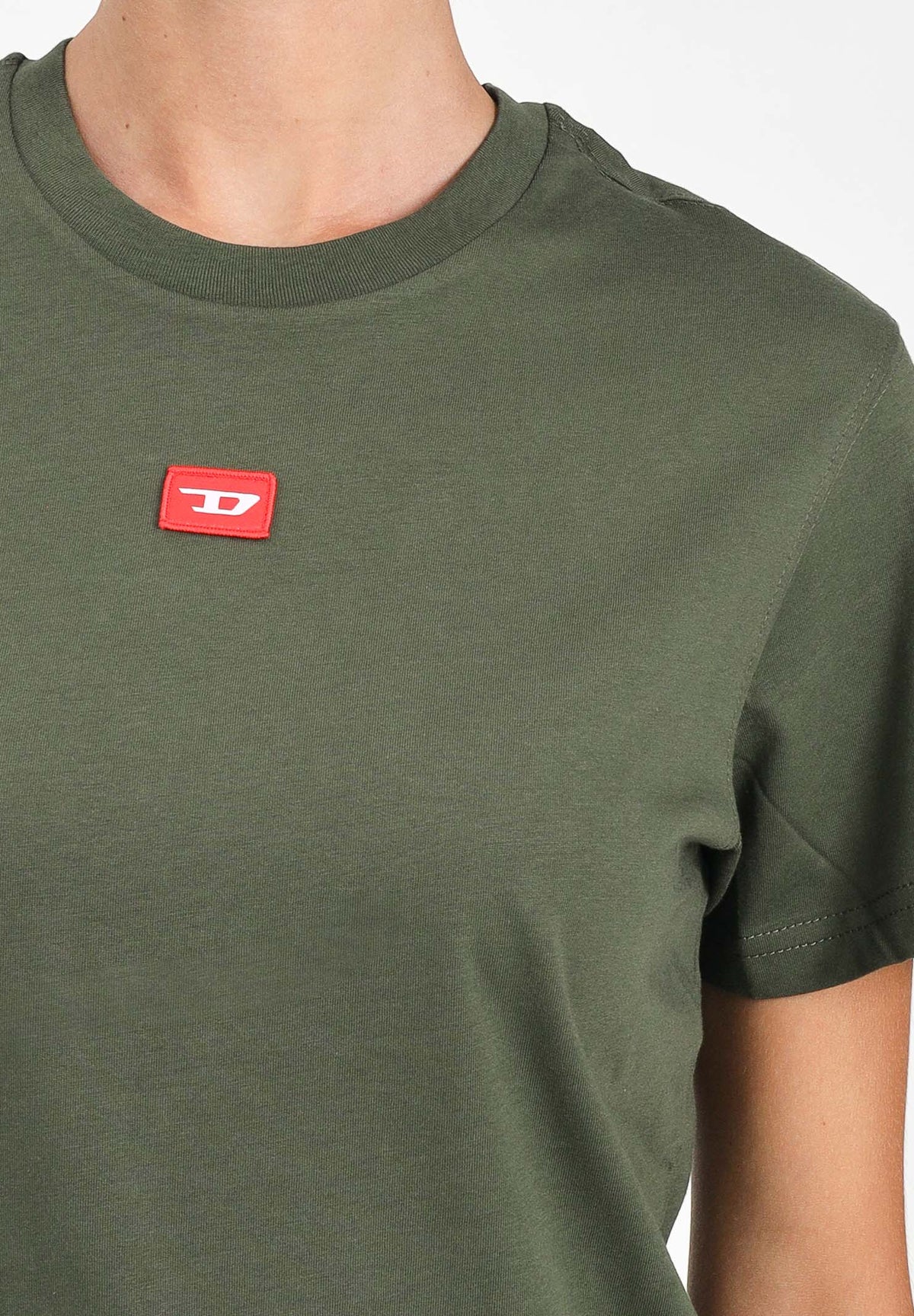 DIESEL T-shirt a manica corta verde militare per donna, ragazzi e bambini con logo J025010GRAI K513 DIESEL 