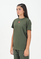 DIESEL T-shirt a manica corta verde militare per donna, ragazzi e bambini con logo J025010GRAI K513 DIESEL 