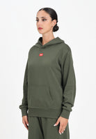 DIESEL Felpa con cappuccio verde militare per donna, ragazzi e bambini rifinita da patch D J025020GEAD K513 DIESEL 