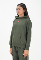 DIESEL Felpa con cappuccio verde militare per donna, ragazzi e bambini rifinita da patch D J025020GEAD K513 DIESEL 