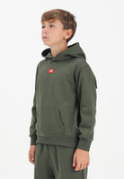 DIESEL Felpa con cappuccio verde militare per donna, ragazzi e bambini rifinita da patch D J025020GEAD K513 DIESEL 