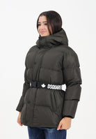 DSQUARED2 Piumino verde oliva per donna e bambina con cintura logata DQ2439D00BN DQ518 DSQUARED2 