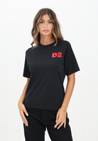 DSQUARED2 T-shirt a manica corta nera per donna, ragazzi e bambini con logo Beads DQ2996D00MM DQ900 DSQUARED2 