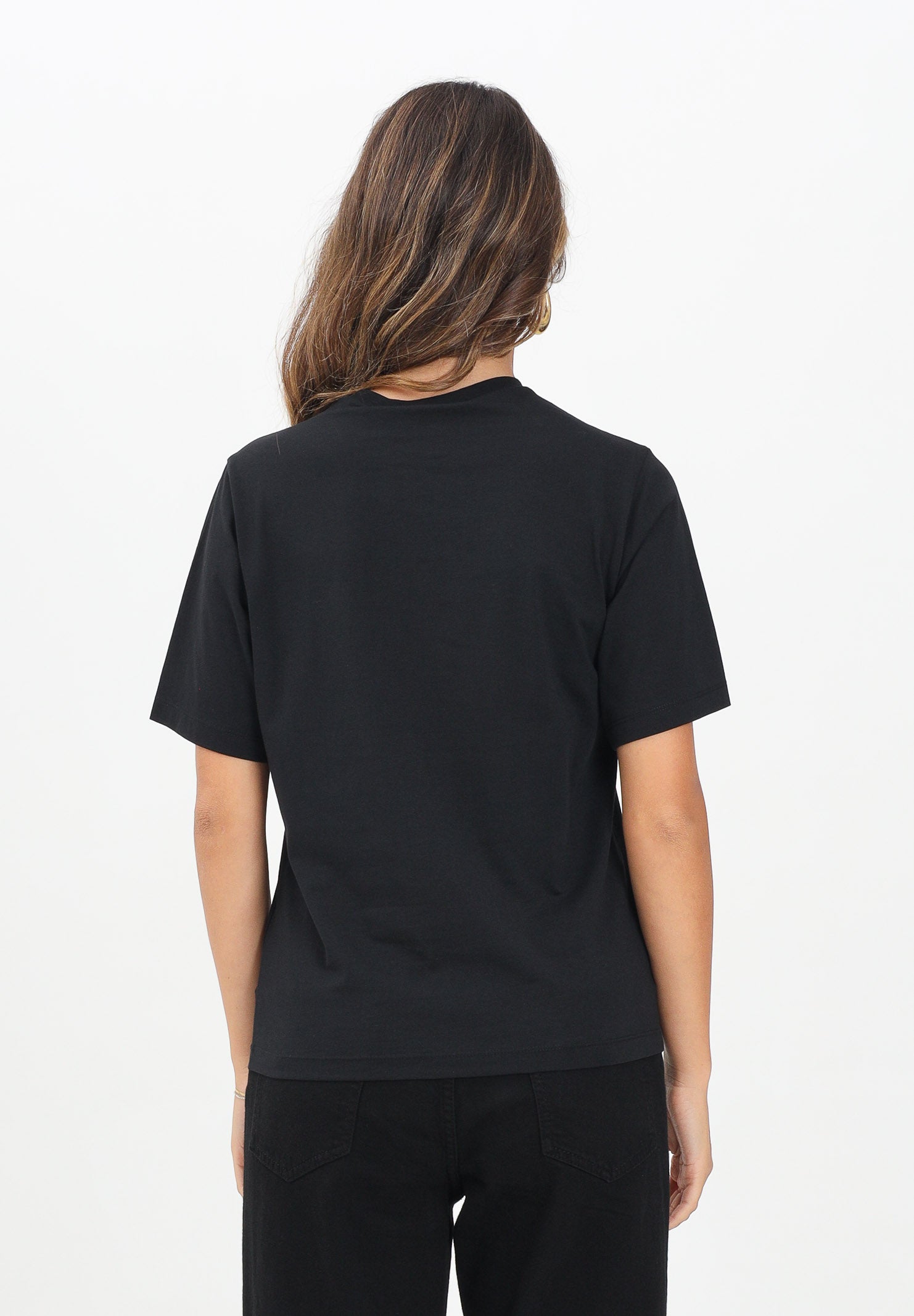 DSQUARED2 T-shirt a manica corta nera per donna, ragazzi e bambini con logo Beads DQ2996D00MM DQ900 DSQUARED2 