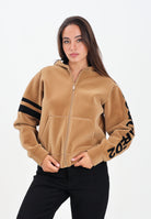DSQUARED2 Felpa con zip beige per donna, ragazzi e bambini in neoprene floccato DQ3001D0AF8 DQ721 DSQUARED2 