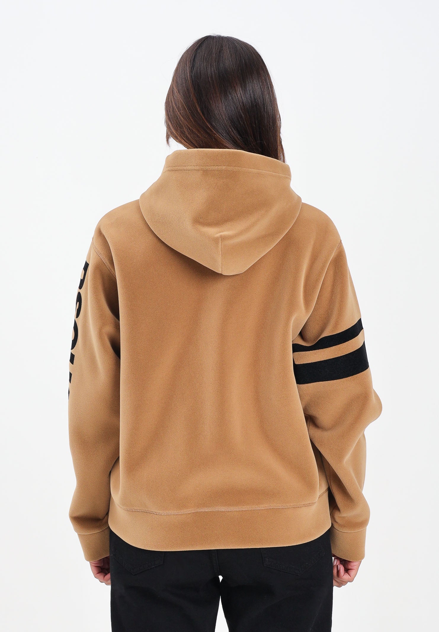 DSQUARED2 Felpa con zip beige per donna, ragazzi e bambini in neoprene floccato DQ3001D0AF8 DQ721 DSQUARED2 