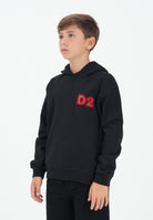 DSQUARED2 Felpa con cappuccio nera per donna, ragazzi e bambini con logo Beads DQ3016D009B DQ900 DSQUARED2 
