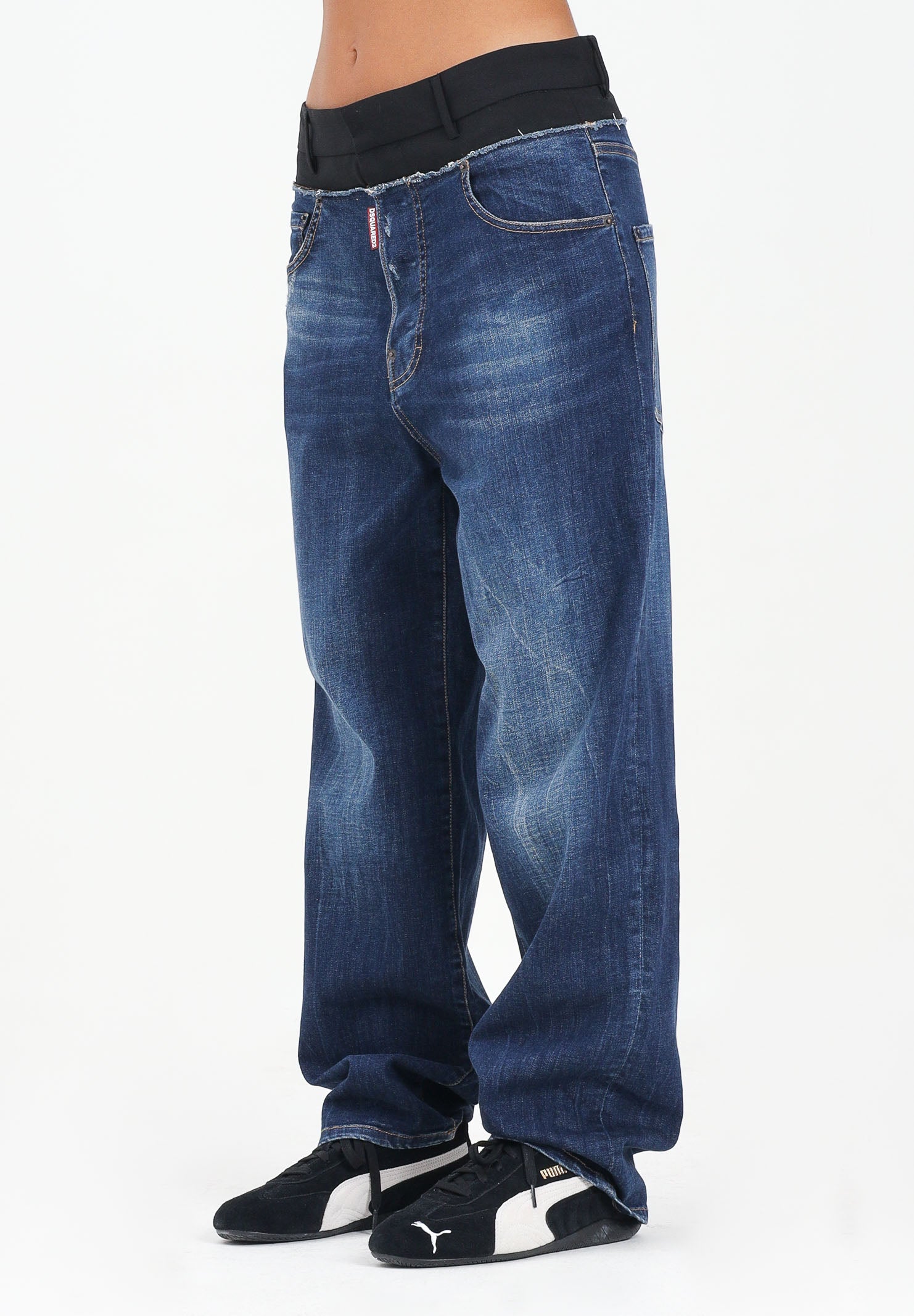 DSQUARED2 Jeans double-fabric in denim blu per donna, ragazzi e bambini DQ3036D0AEZ DQ01 DSQUARED2 