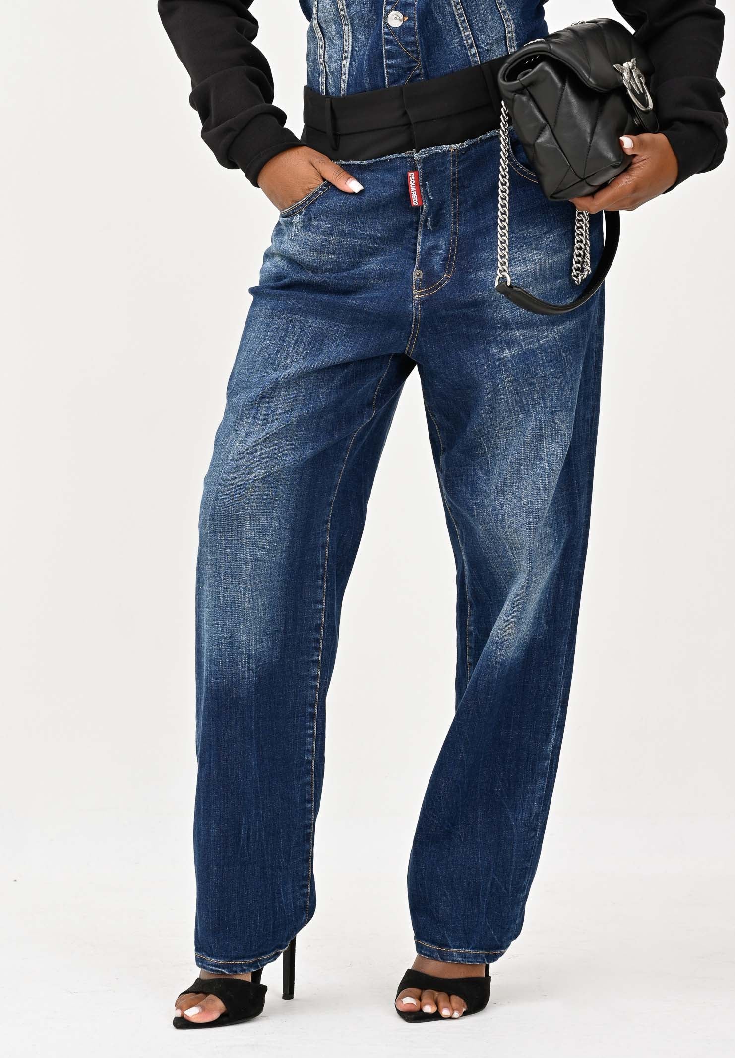 DSQUARED2 Jeans double-fabric in denim blu per donna, ragazzi e bambini DQ3036D0AEZ DQ01 DSQUARED2 