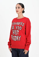 DSQUARED2 Maglioncino girocollo rosso per donna, ragazzi e bambini con lettering DQ3067D0AFE DQ423 DSQUARED2 
