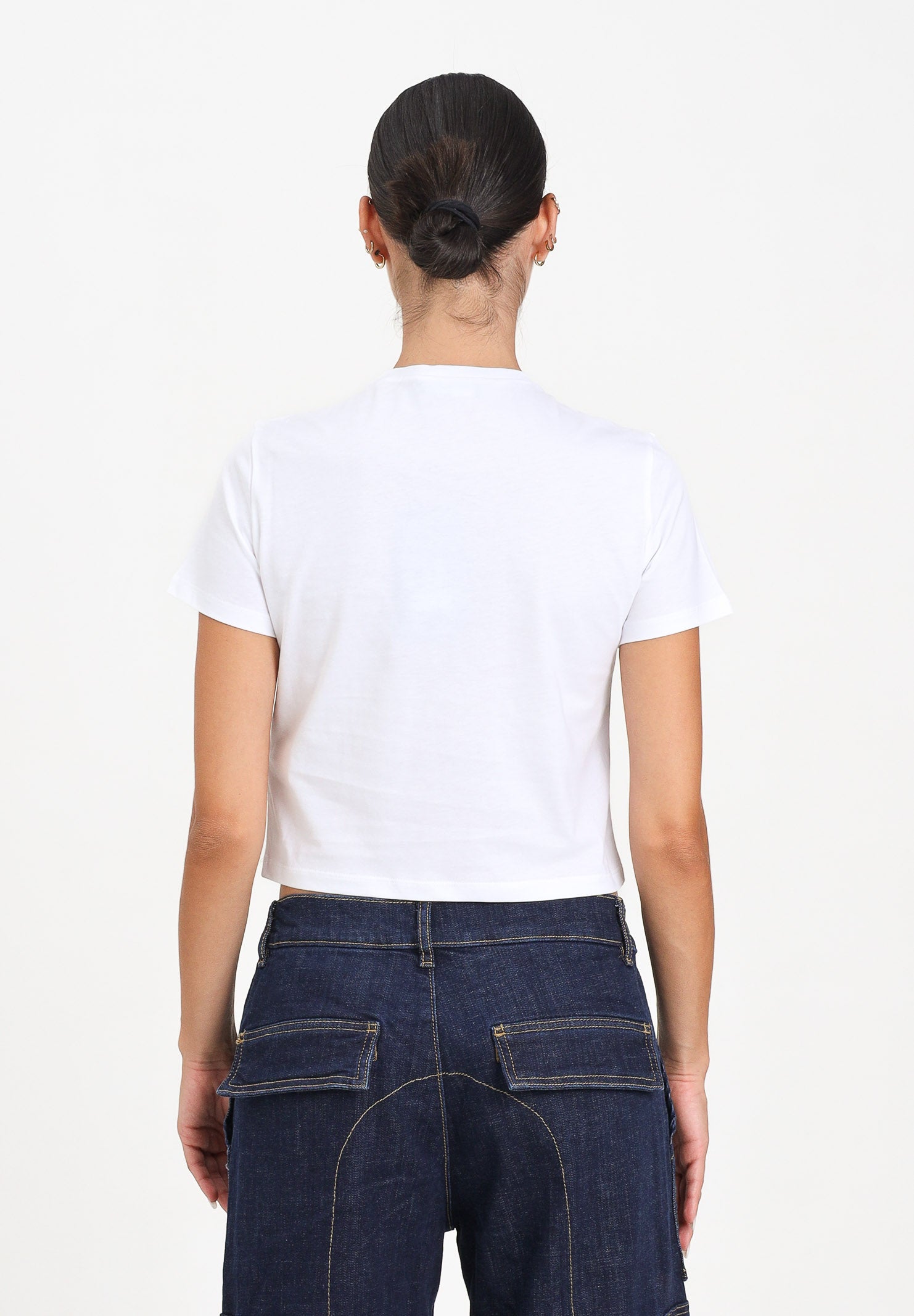 DSQUARED2 T-shirt a manica corta bianca per donna e ragazze con taschino DQ3137D00XM DQ100 DSQUARED2 