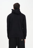 EA7 Felpa con cappuccio nera da uomo caratterizzata da stampa logo 7M000570AF10377 MC004 EA7 