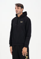 EA7 Felpa con cappuccio nera da uomo caratterizzata da stampa logo 7M000570AF10377 MC004 EA7 
