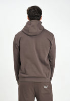 EA7 Felpa con cappuccio marrone da uomo caratterizzata da stampa logo 7M000570AF10377 U6063 EA7 