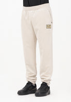 EA7 Pantalone sportivo panna da uomo in tessuto effetto scamosciato 7M000676AF16718 U1086 EA7 
