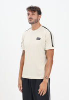 EA7 T-shirt a manica corta panna da uomo con bande logate 7M000956AF10375 M1218 EA7 
