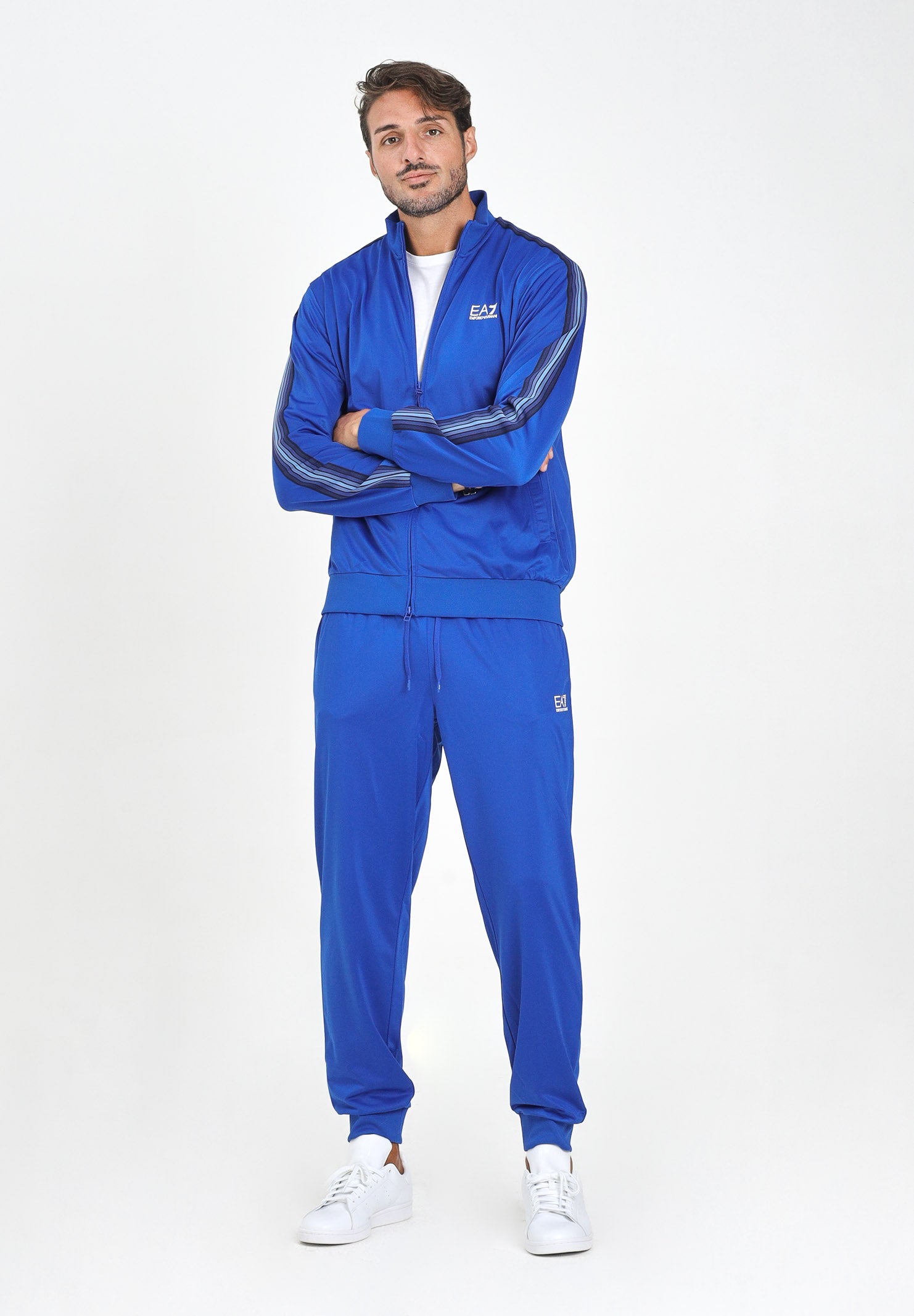 EA7 Tuta blu elettrico da uomo con logo 7M000970AF12449 UB087 EA7 