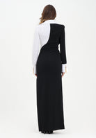ELISABETTA FRANCHI Abito lungo nero e bianco da donna con dettagli camicia ABR0557E2 222 ELISABETTA FRANCHI 