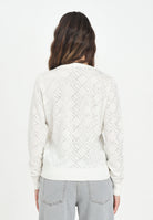ELISABETTA FRANCHI Cardigan bianco latte da donna con cristalli<BR/> MK26B56E2 EH9 ELISABETTA FRANCHI 