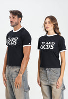 GCDS T-shirt a manica corta nera per uomo e donna con stampa Ti Amo GCDS A2OM2308JG4 99 GCDS 