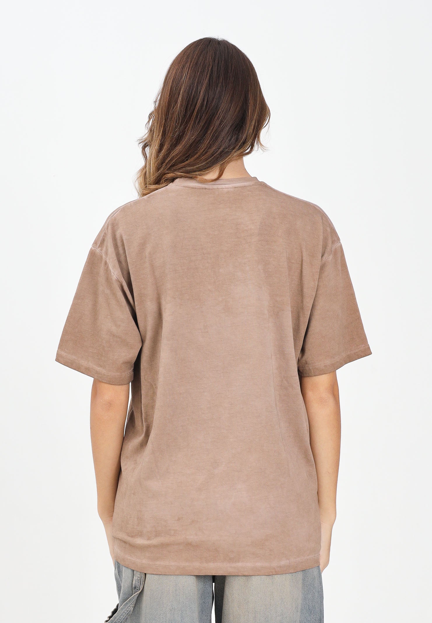 GCDS T-shirt a manica corta marrone per uomo e donna con logo B2CM2313JF1 30 GCDS 