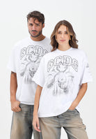 GCDS T-shirt a manica corta bianca per uomo e donna con stampa B2CM2317JF1 10 GCDS 