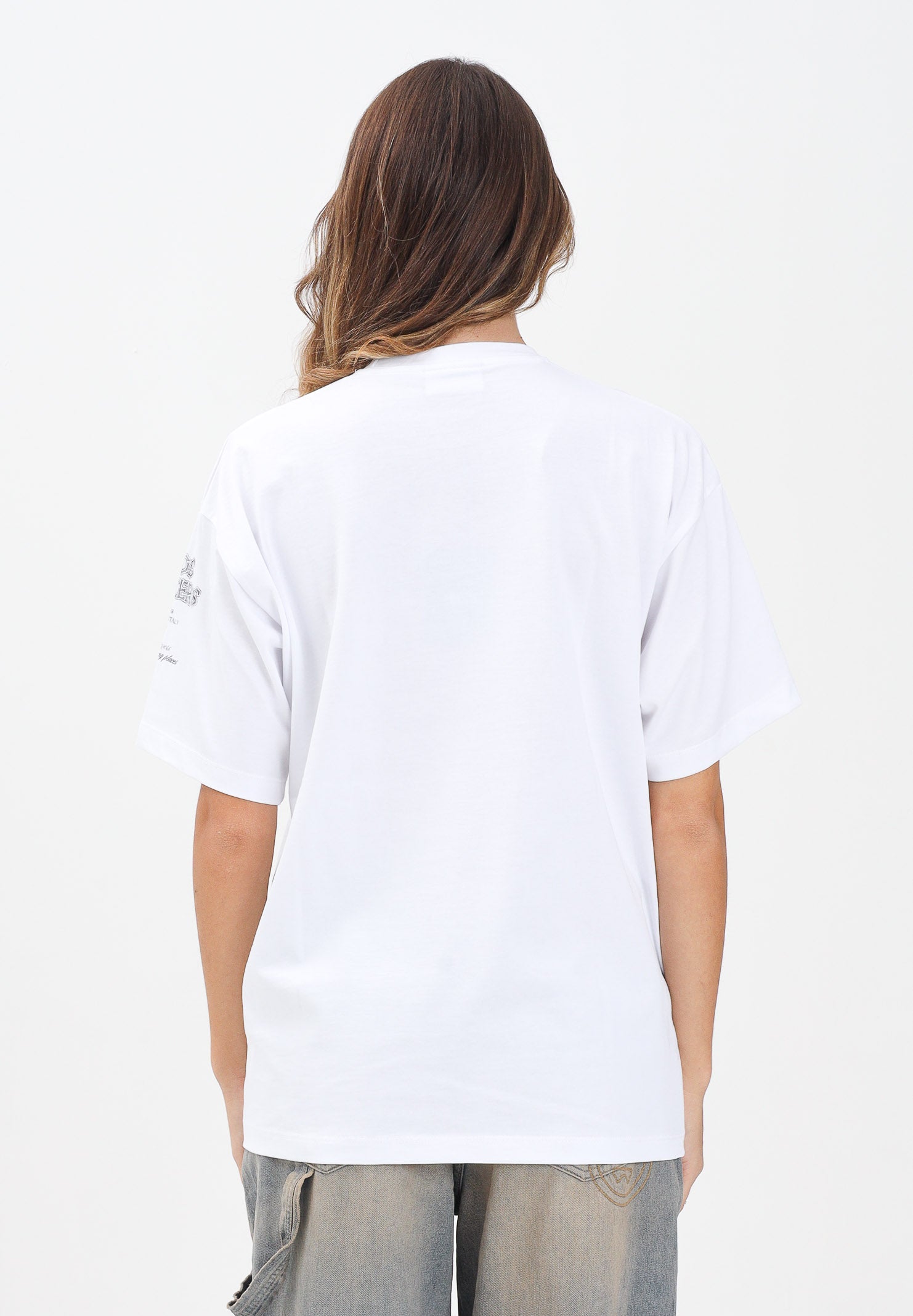 GCDS T-shirt a manica corta bianca per uomo e donna con stampa B2CM2317JF1 10 GCDS 